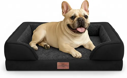 Vista 271 de Comfort Expression Cama ortopédica para perros extra grandes de 45 x 35 pulgadas, cama para mascotas XL de espuma tipo caja de huevos impermeable