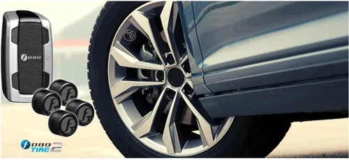 Vista 2 de FOBO Tire 2 Smart All Bluetooth TPMS Sistema de monitoreo de presión Negro Android iOS Ruedas de repuesto Compartir... (negro)