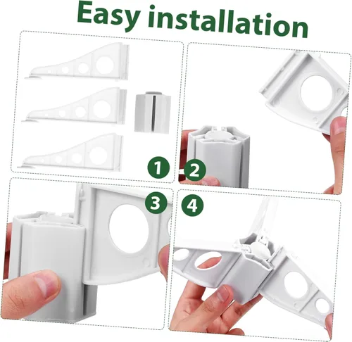 Vista 6 de INOOMP Soporte para árbol de Navidad, base de árbol de Navidad artificial blanca, soporte para árbol de Navidad, soporte giratorio de repuesto