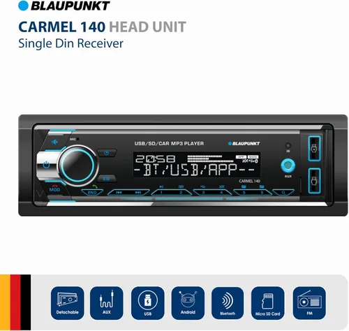Vista 2 de BLAUPUNKT Carmel 140 Single Din Multimedia MP3 Receptor USB Frontal Puerto - Negro