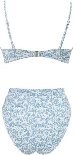 Vista 2 de MOSHENGQI Traje de baño de dos piezas para mujer, con tirantes y de corte alto