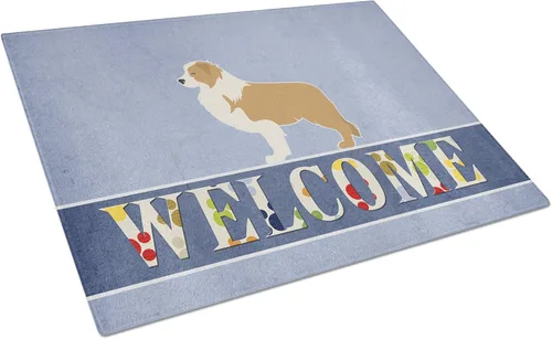 Vista 84 de Caroline's Treasures BB5552LCB Affenpinscher Tabla de cortar de vidrio de bienvenida grande decorativa de vidrio templado tabla de cortar y servir