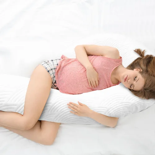 Vista 21 de SCHNAUZER HOME Almohada corporal para adultos – Inserto de almohada suave y larga para dormir – Espuma viscoelástica triturada y funda extraíble