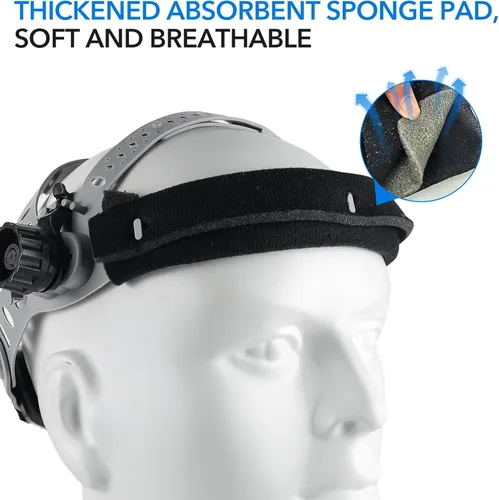 Vista 6 de TRQWH Reemplazo del casco de soldadura para capucha de soldadura de agujero cuadrado Casco de soldadura ajustable, con banda para el sudor