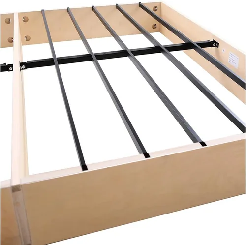 Vista 7 de Panana Base de colchón Queen de metal y madera, base de colchón con funda de tela, fácil montaje, sin ruido, antideslizante