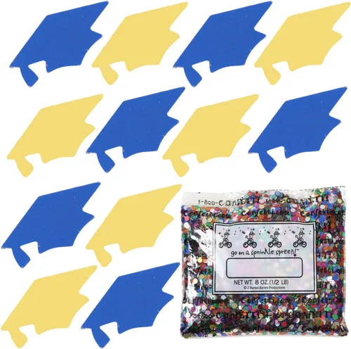 Vista 109 de Confetti Grad Cap Negro, Azul Marino Combo - 2 bolsas de media onza (1 oz)