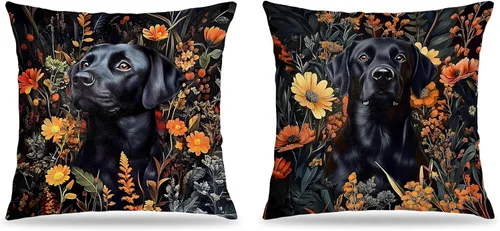 Vista 18 de Juego de 2 fundas de almohada de 18 x 18 pulgadas inspiradas en William Morris, estilo Art Deco, fundas decorativas de almohada con diseño de búho