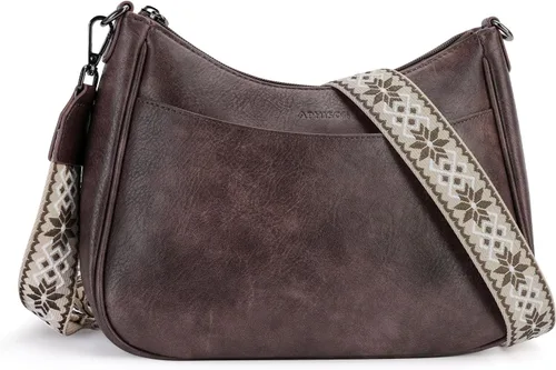 Vista 13 de APHISON Bolso cruzado de cuero moderno con correa ajustable, bolso de hombro para mujer
