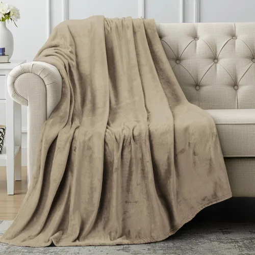 Vista 64 de Utopia Bedding - Manta de vellón de lujo, mullida, antiestática; manta de suave microfibra de 8.8 oz/yd² (300 g/m²) para sofá y cama; tamaño Gris