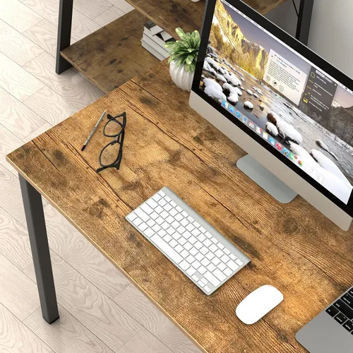 Vista 111 de DlandHome Escritorio pequeño para computadora de 31.5 pulgadas, mesa de escritura para espacios pequeños, mesa de estudio, escritorio para Negro