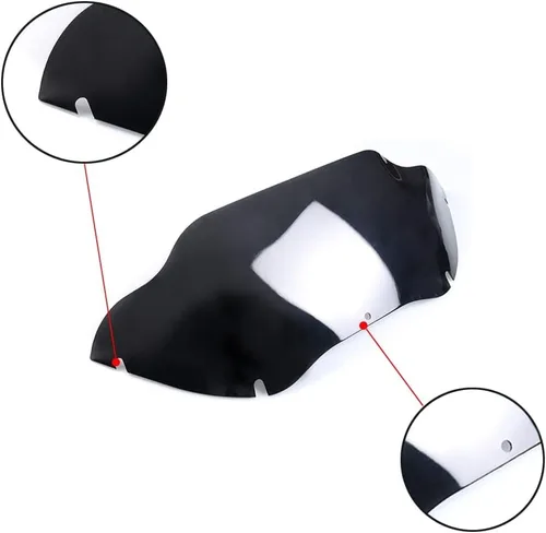 Vista 4 de Parabrisas Negro de 9.5 pulgadas Divisor de Viento Compatible con Harley Davidson Touring Road Glide FLTR 1998-2013 (Tintado)