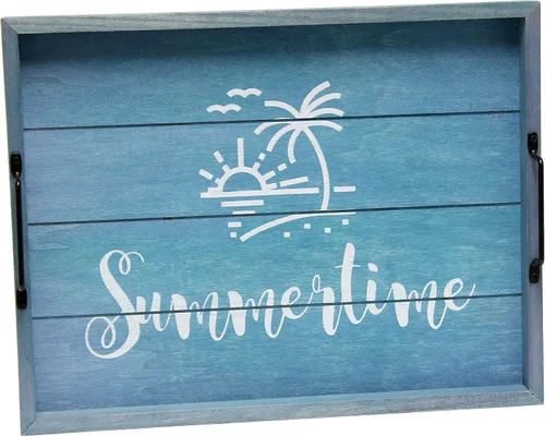 Vista 36 de Elegant Designs HG2013-GBL Bandeja de Servir Redonda de Madera Decorativa de Navidad de 13.75'' con Asas, Verde Believe