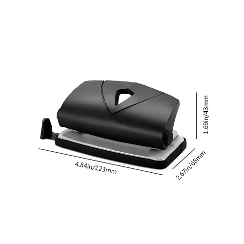 Vista 2 de Perforadora de papel perforadora portátil de 2 agujeros, suministros de oficina en casa para tarjetas de visita, plásticos, papel