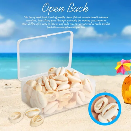 Vista 3 de LEOBRO 120 cuentas de concha en espiral natural con espalda abierta, corte liso, conchas marinas, conchas marinas, conchas de cauri, cuentas