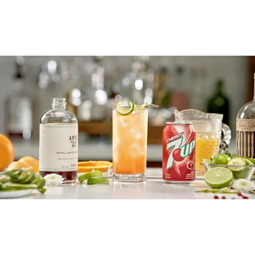 Vista 8 de 7UP Soda con sabor a cereza, latas de 12 onzas líquidas (paquete de 12)