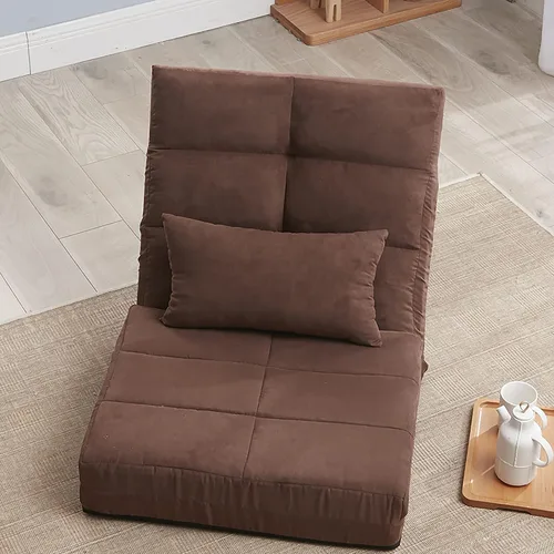 Vista 3 de Anwick Sofá cama y colchón plegable ajustable de 5 posiciones con 1 almohada para dormitorio, sala de estar, balcón