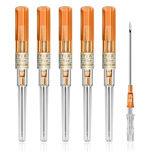 ComboFix - Agujas de perforación con catéter, 6 piezas, calibre 14G, agujas de catéter IV para kit de perforación de oreja, nariz, abdomen, ombligo,