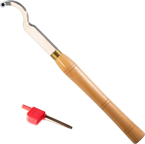 Herramienta de torneado de madera hueca con cuello de cisne, cincel doblado con punta de carburo redondo de 0.472 in, longitud de 16 pulgadas