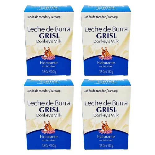Grisi Jabón de leche de burra, 3.5 oz, paquete de de 4