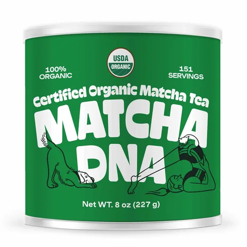 Matcha DNA - Té verde matcha en polvo con certificación orgánica, lata de 8 onzas