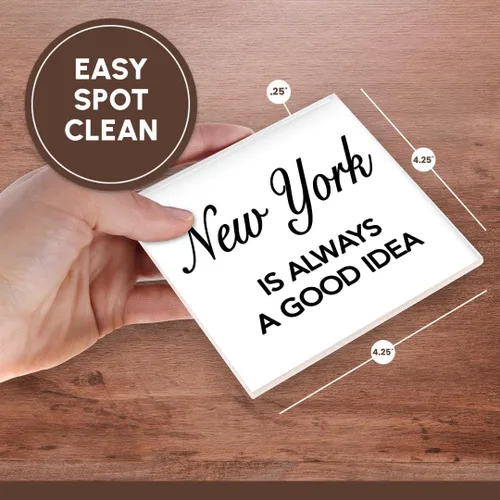 Vista 7 de 3dRose Posavasos para azulejos de cerámica, New York is Always a Good idea, juego de 4 (CST_163815_3)
