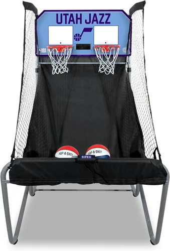 Vista 12 de Pop-A-Shot - Home Dual Shot Arcade Basketball Game with NBA Graphics l Sensor Scoring l 16 Game Modes l 7 Balls l Foldable Storage l for All NBA Fans