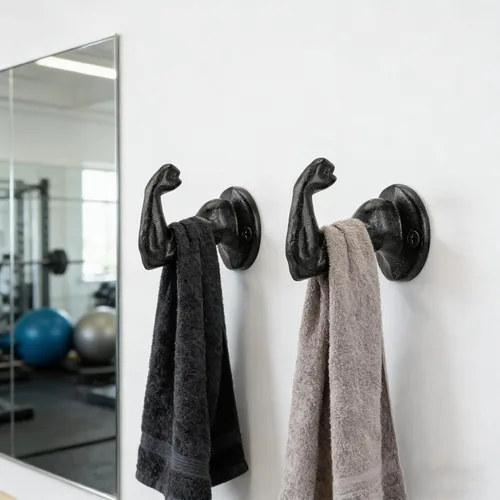 Vista 6 de Ganchos Rústicos de Hierro Fundido para Abrigos, Soporte para Llaves Montado en la Pared, Ganchos Decorativos de Estilo Granja, Ganchos de Pared