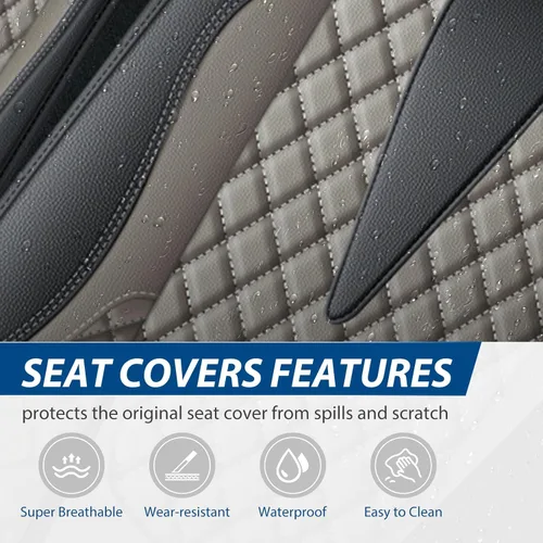 Vista 109 de Fundas de asiento para Toyota 4runner 2003-2025, fundas de asiento de automóvil de cuero impermeables, resistentes a los arañazos, fáciles