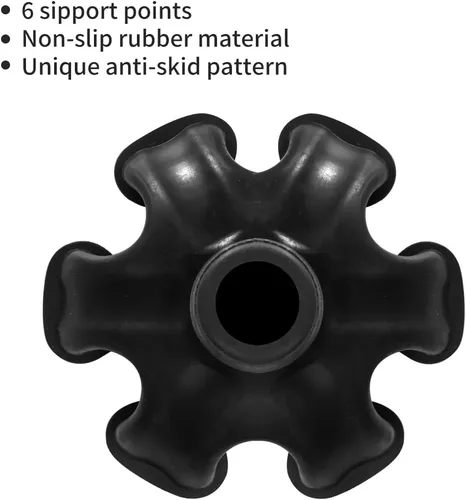 Vista 4 de Cane Tip 3/4 inch 6 Support Cane Feet Self Standing Cane Tip, 6 Support Feets Base Replacement Walking Canes, Walking Sticks, Folding Canes