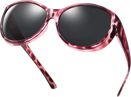 Br'Guras Polarizado de gran tamaño para usar sobre lentes de sol para mujeres y hombres, conducción, equitación