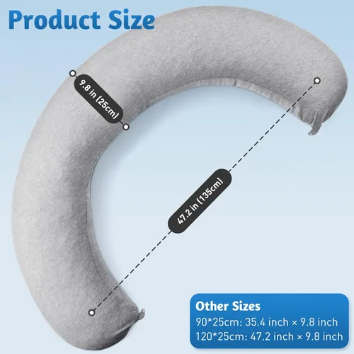 Vista 2 de SweetSlubr Almohadas de embarazo para dormir, almohada de maternidad en forma de C para mujeres embarazadas con firmeza ajustable, almohada