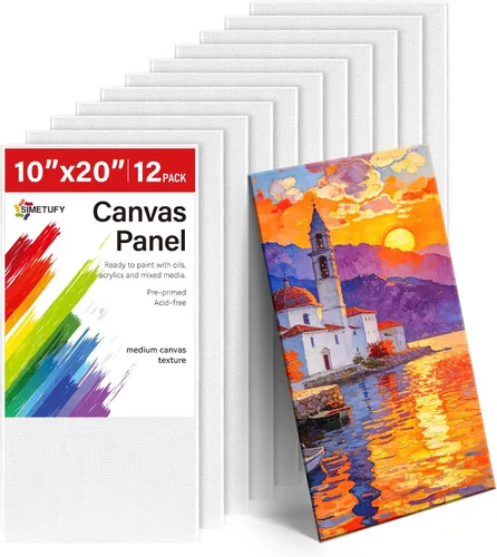Vista 9 de Simetufy Paquete de 12 Tableros de Lienzo Pequeños para Pintura de 4 x 6 pulgadas - Paneles de Mini Lienzo de 100% Algodón sin Ácidos Imprimados