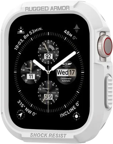 Vista 8 de Spigen Rugged Armor - Funda diseñada para Apple Watch Series SE3/9/8/SE2/7/6/SE/5/4 de 1.61/1.57 pulgadas, cubierta duradera de TPU - Negro
