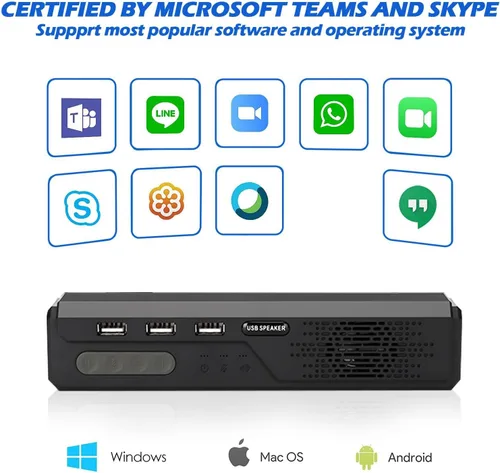Vista 4 de Altavoz y micrófono de conferencia, altavoces de PC, cobertura de voz de 360°, reducción de ruido avanzada, USB-C Plug & Play, compatible con Zoom