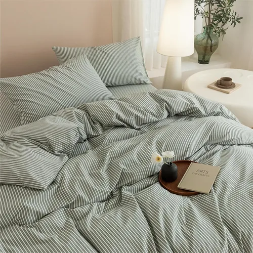 Vista 144 de JIYUAN - Juego de 3 piezas de 1 funda de edredón de algodón 100% lavado de 90x90 pulgadas (relleno no incluido) y 2 fundas de almohada, cómodo