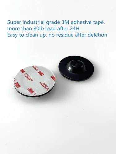 Vista 4 de Placa de seguridad adhesiva de anclaje con ranura para cables para bloquear laptops, tabletas, monitores, teléfono inteligente iPhone, MacBook Pad