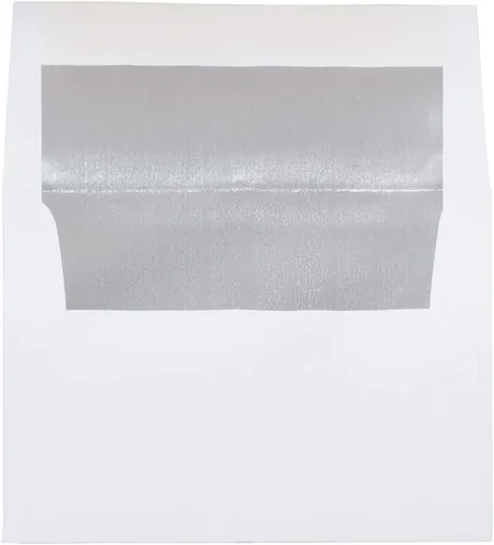 Vista 21 de JAM PAPER Sobres de invitación de papel aluminio A2 - 4 3/8 x 5 3/4 - Blanco con rojo - 50