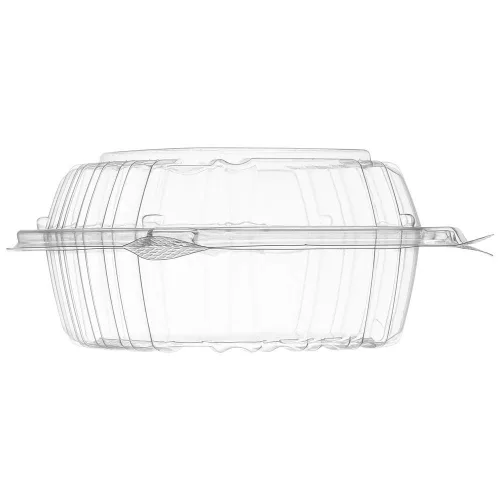 Vista 3 de AME D'ESSENCE (500 unidades - 5 x 5 x 3) Recipiente de plástico transparente para alimentos con tapa con bisagras, contenedor de preparación