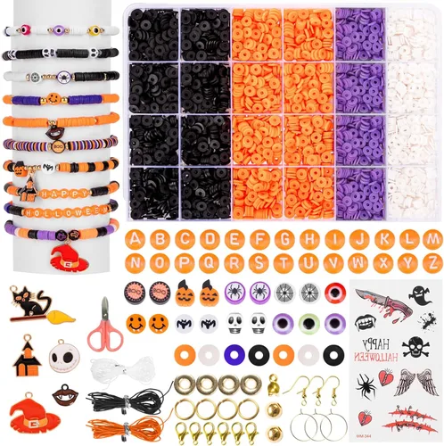 Vista 10 de Goldwise Kit de pulsera de la amistad del día de San Valentín, cuentas rosas, kit de fabricación de joyas con cuentas de arcilla rosa, cuentas