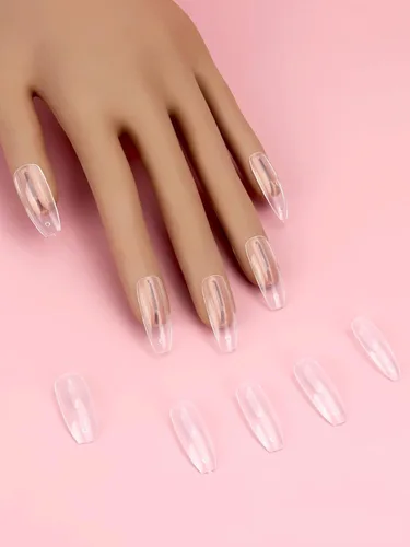 Vista 4 de 100 puntas de uñas de repuesto, puntas de uñas postizas acrílicas para practicar uñas, mano, bricolaje, arte de uñas, herramienta de práctica