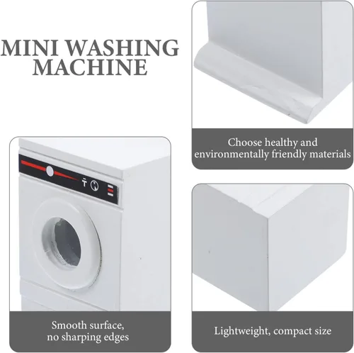 Vista 6 de Muebles de casa de muñecas en miniatura Lavadora de casa de muñecas 1 casa de muñecas en miniatura a escala 12, muebles de lavandería