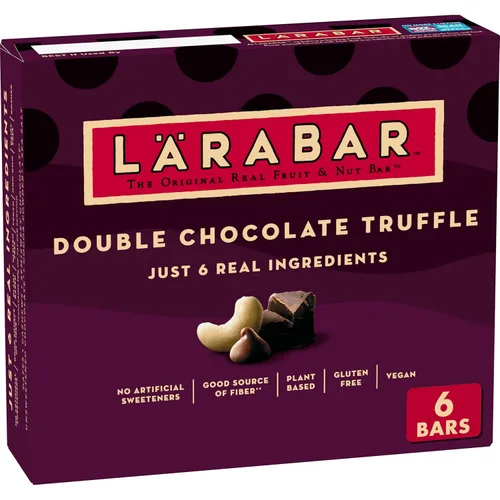Vista 13 de Larabar Trufa de frambuesa y chocolate, barras de frutas y nueces, sin gluten y veganas, 9.6 onzas, 6