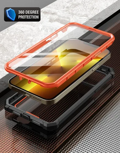 Vista 3 de Poetic Guardian Series - Funda compatible con iPhone 13 Pro de 6.1 pulgadas, carcasa híbrida reforzada de cuerpo completo, funda protectora