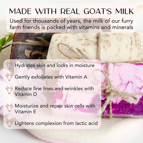 Vista 2 de bMAKER Base de jabón para derretir y verter leche de cabra totalmente natural (bloques de 2 libras), hidratante y nutritiva para la piel
