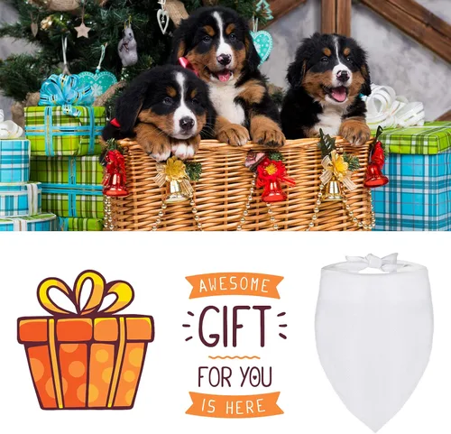 Vista 5 de Weewooday 12 pañuelos de sublimación en blanco para perros, pañuelos blancos sólidos para mascotas, bufanda triangular, bufanda de poliéster