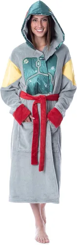 Vista 7 de INTIMO Star Wars Boba Fett Bounty Hunter - Bata de baño de forro polar para hombres y mujeres, Multi