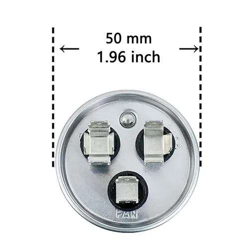 Vista 2 de BOJACK 55+15 uF 55/15 MFD ±5% 250V CBB65B Condensador de arranque circular de doble ejecución para funcionamiento del motor de CA o arranque