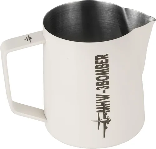MHW-3BOMBER Jarra de Vapor para Espresso, Jarra para Espumar Leche, Acero Inoxidable, Leche, Café, Capuchino, Latte Art, Taza Barista 13.5oz/400ml