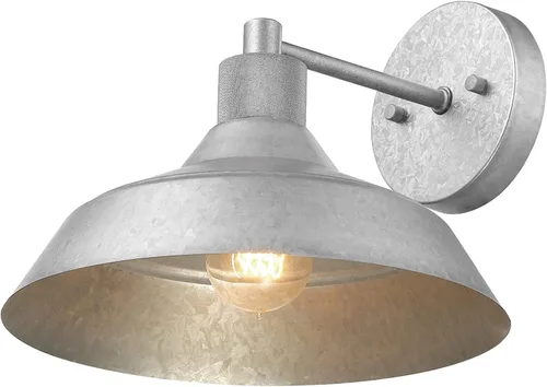 Vista 13 de GLOBE Electric 44841 Sutton - Aplique de pared para exteriores, lámpara de latón mate, luz de porche delantero o luz de granero al aire libre Sutton