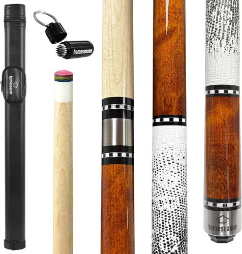 Vista 13 de HomeSeason 58in Pool Cue Stick Canadian Maple Wood 13mm Tip - 18oz Perfect for Precision Play, Low Deflection Pool Cue for Enhanced Accuracy